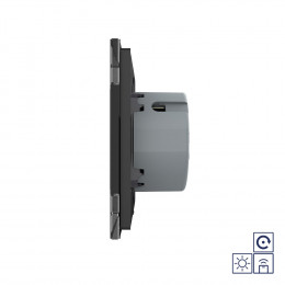 Сенсорный импульсный радиоуправляемый выключатель Livolo Quadro сухой контакт 1 клавиша Черный