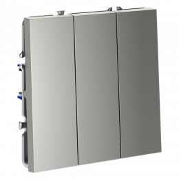 Выключатель встраиваемый VOLTUM S70 трехклавишный (сталь) VLS030105