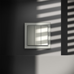 Выключатель встраиваемый VOLTUM S70 трехклавишный (сталь) VLS030105