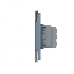 Сенсорный выключатель Livolo 4 клавиши (2-2) с розеткой Livolo, 3 поста, цвет синий