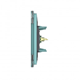 Розетка видео RCA "тюльпан" одинарная Livolo, 1 пост, цвет зеленый