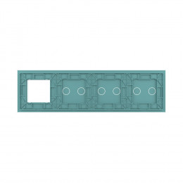 Панель для 3-х сенсорных выключателей и розетки Livolo, 6 клавиш (2+2+2), цвет зеленый, стекло