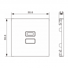 Накладка для розеток USB, мокко, серия A07 DE28653