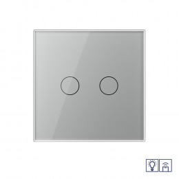 Двухклавишный сенсорный диммер Livolo с функцией радиоуправления, 1 пост, цвет серый