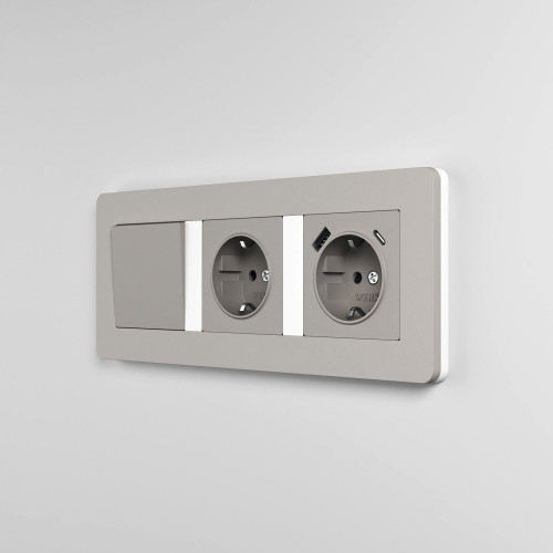 Купить Рамка из поликарбоната на 3 поста Split дымчатый/белый, soft-touch в rum24.ru фото: 8