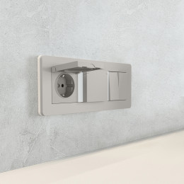 Рамка из поликарбоната на 3 поста Split дымчатый/белый, soft-touch