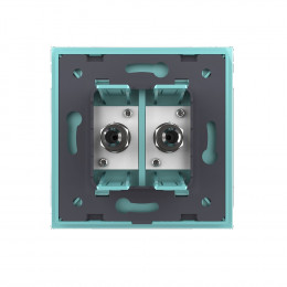 Розетка спутниковая двойная SAT Livolo, 1 пост, цвет зеленый