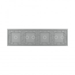 Панель для четырех сенсорных выключателей Livolo, 6 клавиш (2+1+2+1), цвет серый, стекло