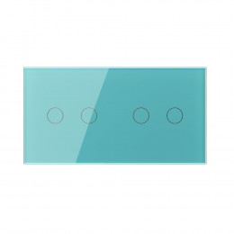 Сенсорный выключатель Livolo 4 клавиши (2+2), 2 поста Зеленый VL-C702-18/VL-C702-18