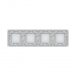 Панель для четырех однолинейных выключателей: 1 + 1 + 1 + 1 Белая