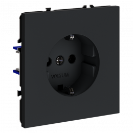 Розетка встраиваемая VOLTUM S70 с заземлением (графит) VLS040107