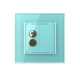 Розетка акустическая SOUND одинарная Livolo, 1 пост, цвет зеленый