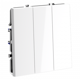 Выключатель встраиваемый VOLTUM S70 трехклавишный (белый глянцевый) VLS030101