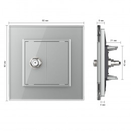 Спутниковая SAT-розетка LIVOLO серая VL-C791ST-15
