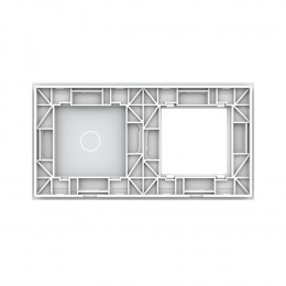 Панель для розетки и сенсорного выключателя Livolo, 1 клавиша, цвет белый, стекло