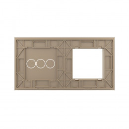 Панель для розетки и трехклавишного сенсорного выключателя Livolo, цвет золото, стекло