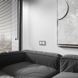 Рамка из стекла на 2 поста Senso дымчатый soft-touch