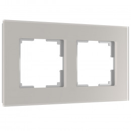 Рамка из стекла на 2 поста Senso дымчатый soft-touch