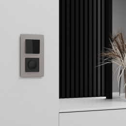 Рамка из стекла на 2 поста Senso дымчатый soft-touch