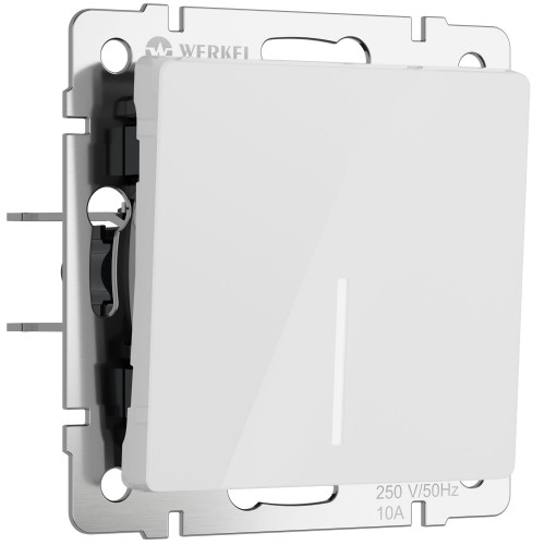 Купить Выключатель одноклавишный с подсветкой (белый акрил) Werkel W1110141 в rum24.ru