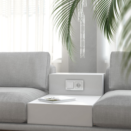 Купить Выключатель одноклавишный с подсветкой (белый акрил) Werkel W1110141 в rum24.ru фото: 3