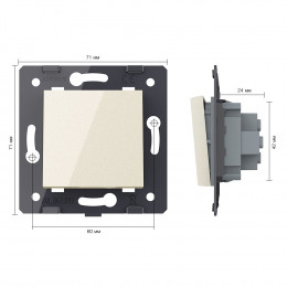 Одноклавишный механический выключатель Livolo, цвет жемчужный (механизм), VL-C7-K1-14