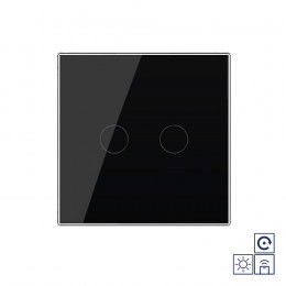 Двухклавишная радиоуправляемая сенсорная кнопка Livolo сухой контакт, 1 пост, Черный