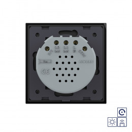 Двухклавишная радиоуправляемая сенсорная кнопка Livolo сухой контакт, 1 пост, Черный