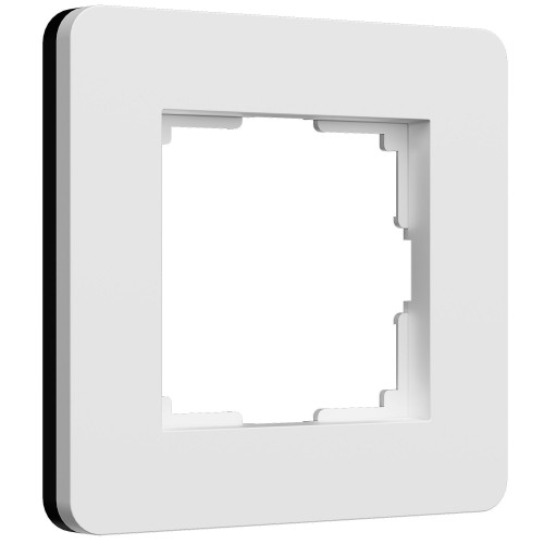 Купить Рамка из поликарбоната на 1 пост Split белый/черный, soft-touch в rum24.ru