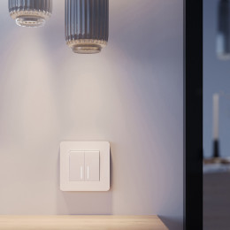 Рамка из поликарбоната на 1 пост Split белый/черный, soft-touch