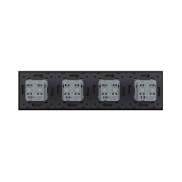 Розетка электрическая четыре поста 220В LIVOLO черная VL-C7C4EU-12