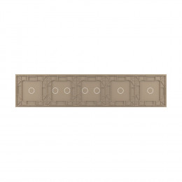 Панель для пяти сенсорных выключателей Livolo, 7 клавиш (1+1+2+2+1), цвет золотой, стекло