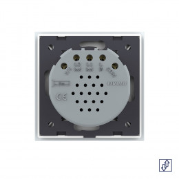 Сенсорный выключатель для жалюзи Livolo Quadro 2 клавиши 1 модуль Белый VL-Q702W-11