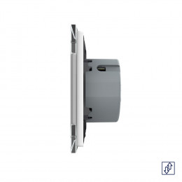 Сенсорный выключатель для жалюзи Livolo Quadro 2 клавиши 1 модуль Белый VL-Q702W-11