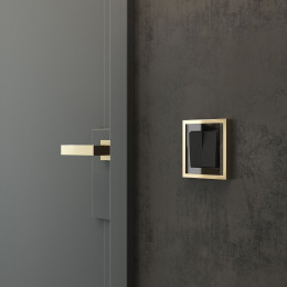 Рамка из металла на 1 пост Baguette черный/латунь