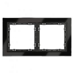 Рамка стеклянная VOLTUM S70 на 2 поста, (черный,стекло) VLS110208