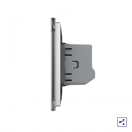 Одноклавишный проходной/перекрестный сенсорный выключатель Livolo, 1 пост, Серый VL-C701S-15