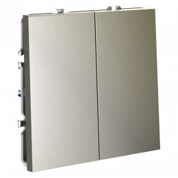 Выключатель с самовозвратом встраиваемый VOLTUM S70 двухклавишный (шелк) VLS020604