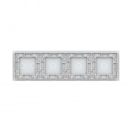 Панель для четырех сенсорных выключателей Livolo, 5 клавиш (1+1+1+2), цвет белый, стекло