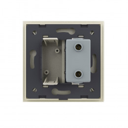 Розетка с одним USB type-A, блоком питания 5В 2.1А Livolo, 1 пост, цвет жемчужный