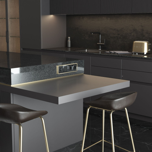 Купить Рамка из металла на 4 поста Baguette черный/латунь в rum24.ru фото: 3