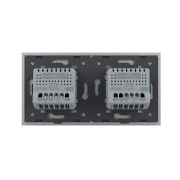 Сенсорный выключатель Livolo 3 клавиши (1+2), 2 поста Серый VL-C701-15/VL-C702-15