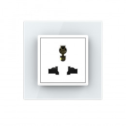 Розетка электрическая универсальная 16A Livolo, 1 пост, цвет белый