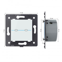 Выключатель LIVOLO Quadro 2 клавиши Белый (механизм)