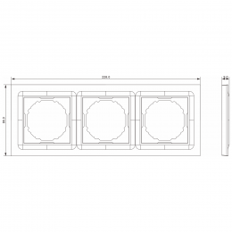 Рамка 3-я, Wave матовый белый, серия A07 DEW21333