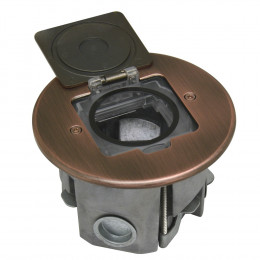 Лючок 2 мод. (1 мод. 45х45 мм.), круглый, красная медь, IP44, (с уст. набором) DFB2ZRC