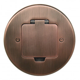 Лючок 2 мод. (1 мод. 45х45 мм.), круглый, красная медь, IP44, (с уст. набором) DFB2ZRC