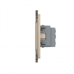 Розетка электрическая четыре поста 220В LIVOLO золотая VL-C7C4EU-13