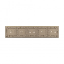 Панель для пяти сенсорных выключателей Livolo, 7 клавиш (2+1+2+1+1), цвет золотой, стекло