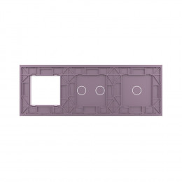 Панель для двух сенсорных выключателей и розетки Livolo, 3 клавиши (1+2), цвет розовый, стекло